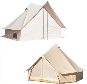 S'more Canvas Family Camping Tent, 4 Season Glamping Tent, Hot Tent with Stove Jack, Windproof, and Weather Resistant Tent
