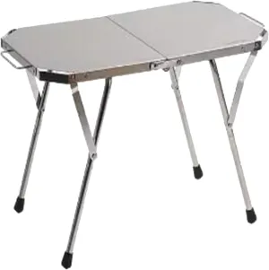 SOBOUR Stainless Steel Camping Table Adjustable Camping Table Foldable Picnic Table Roll Up Table Top with Carry Bag for Outdoor