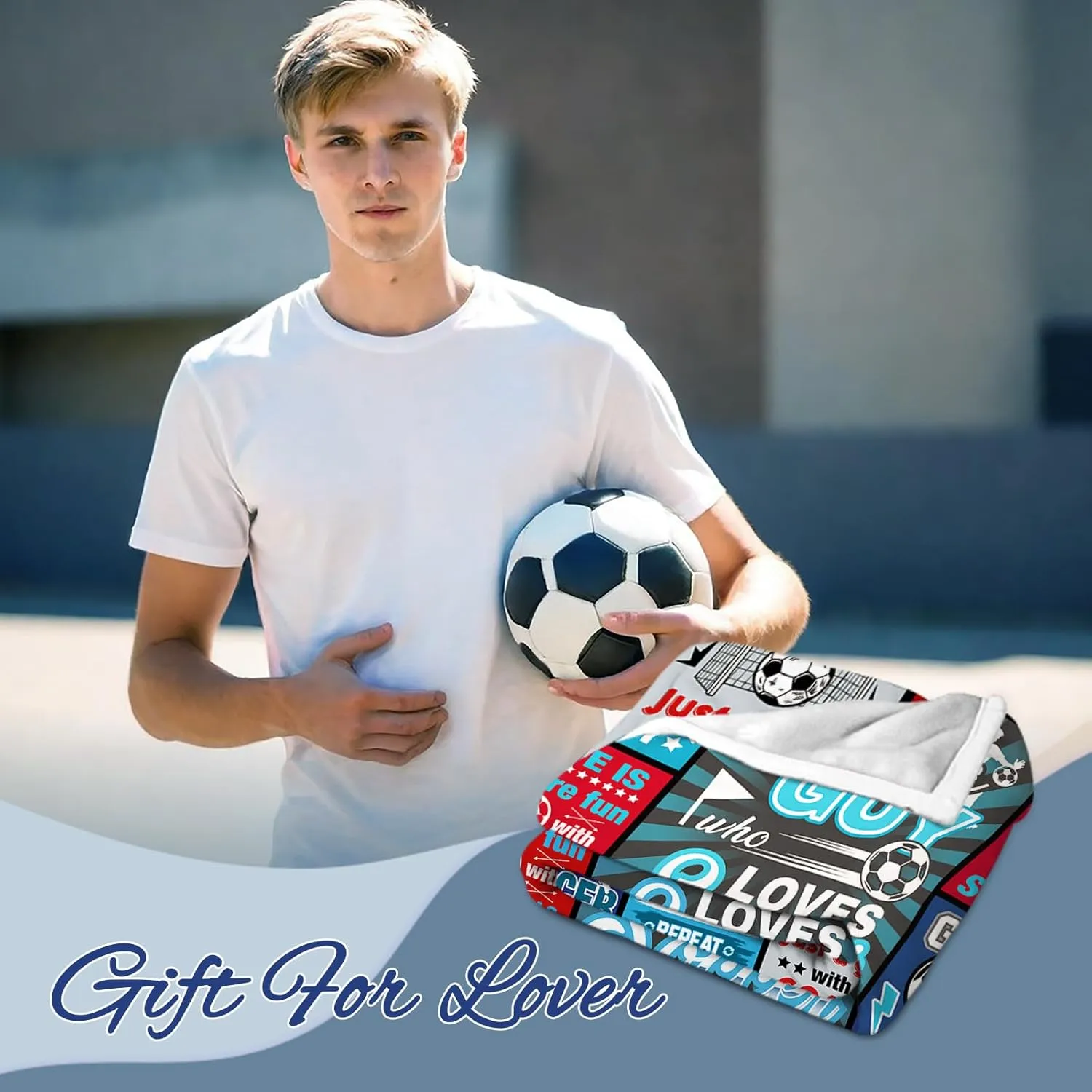 Soccer Blanket Gifts for Boys, Soft Cozy Flannel Throw Blanket for Soccer Lovers Gifts, Football Blanket 50"*60", Christmas, Holiday, Thanksgiving Gifts