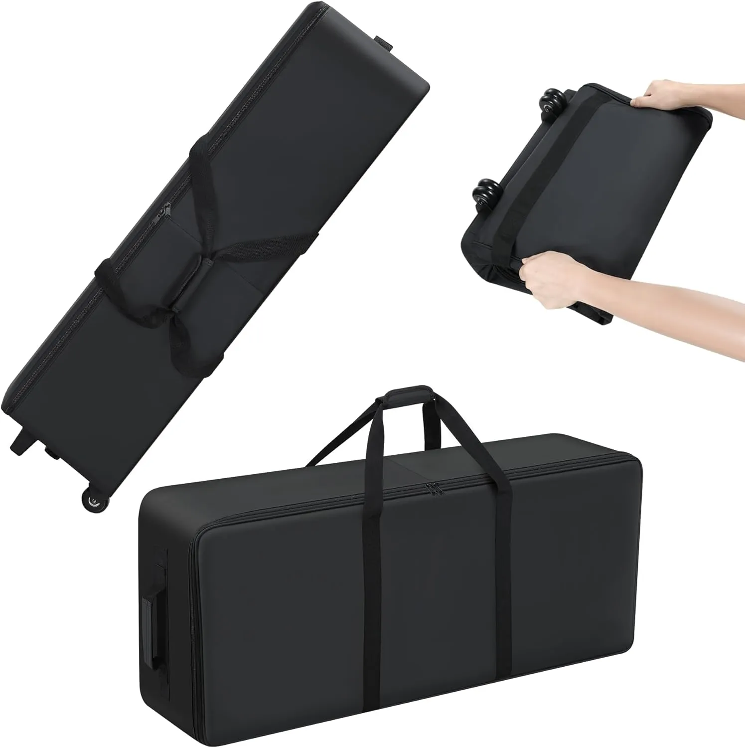 Soft Rolling Carry Bag Compatible with Camp Chef Explorer 2 Burner Stove, Foldable Camping Storage Bag with Wheels, Camping Accessory Cover