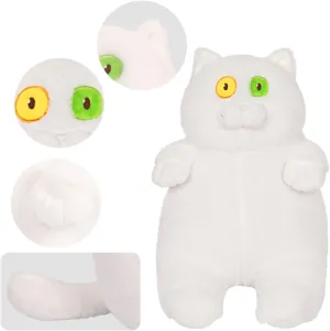 Soft Stuffed Animal Funny Pillow:Cute Cat Plush Sleeping Hugging Pillow for Kids Pillow Persian Kitten Dolls Plush Toy Cuddly Gift for Girls Sense of Humor(17.7in)
