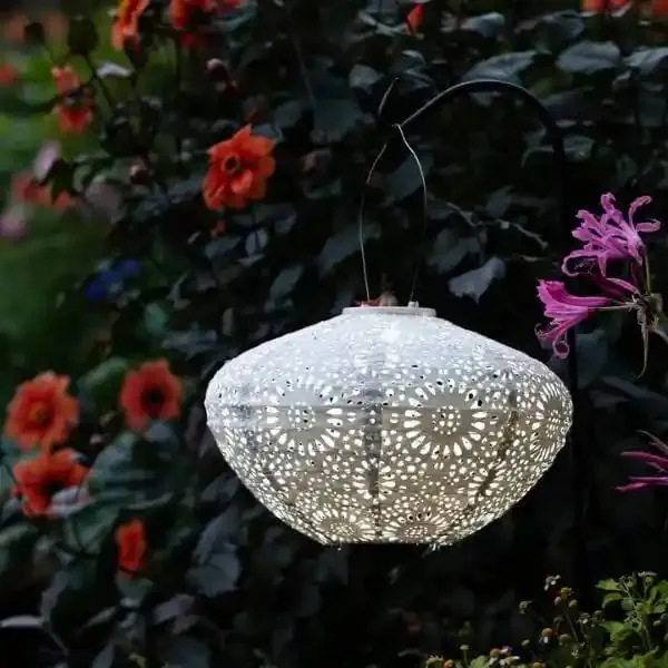 Soji Stella Crown Chantilly Lace 13" Solar Lantern