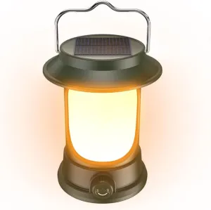 Solar Camping Light Portable LED Tent Lamp Rechargeable Campsite Lantern Waterproof Support Stepless Dimming for Outdoor Camping Hiking Fishing Courtyard