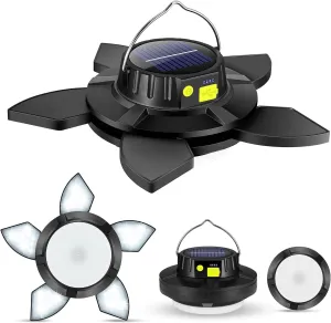 Solar Lanterns for Power Outages, Emergency Lights for Home, Solar Lanterns Outdoor Waterproof Rechargeable Lantern, Led Camping Lights for Hurricane, Camping Essentials Gear Supplies, Black