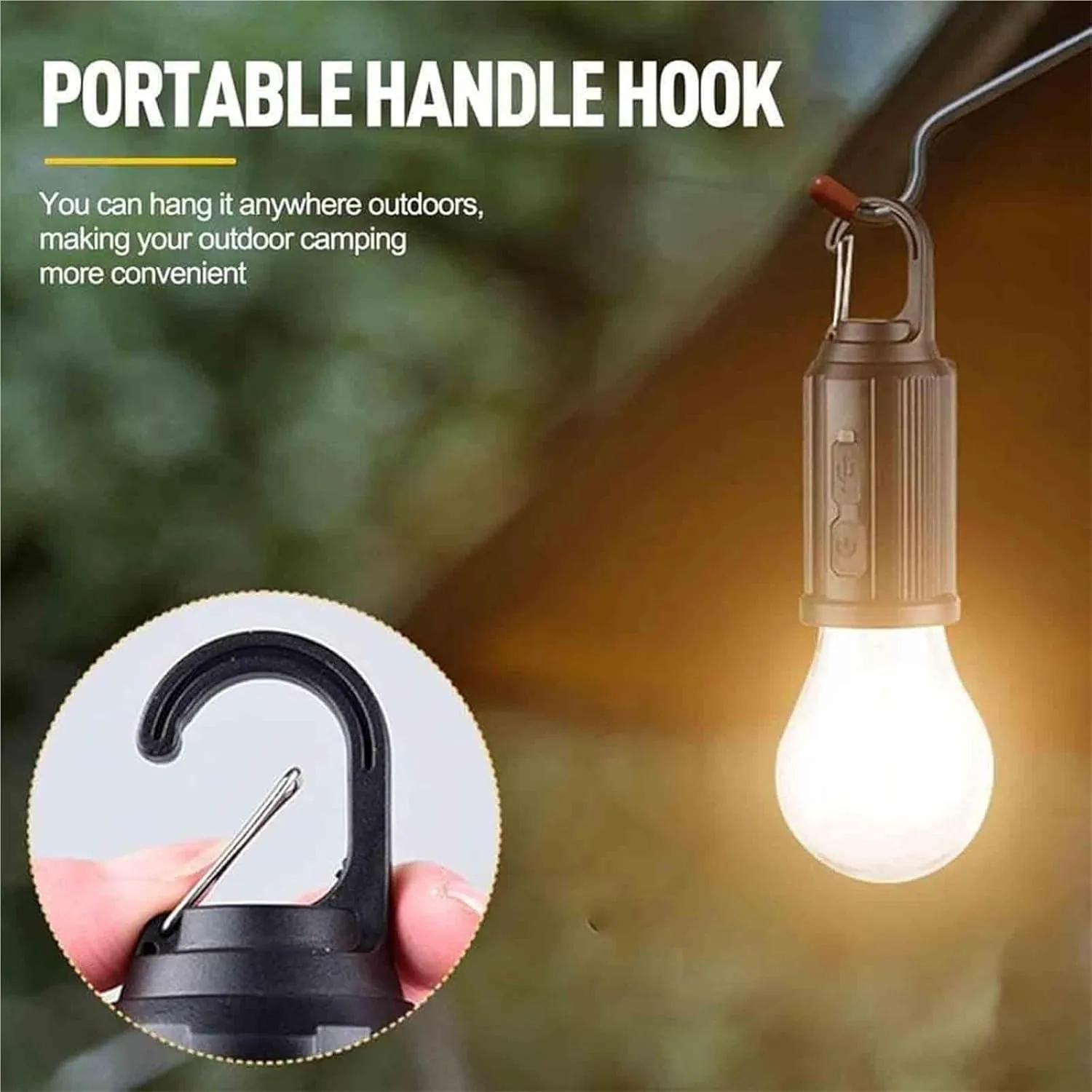 Solar Rechargeable Hooked Camping Light, Solar Tent Lights USB Rechargeable Camping Lights, Camping Lantern Rechargeable Solar, Rechargeable LED Light Bulb(02,5pcs)