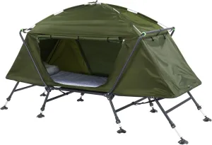 Spacious 84.6 * 34.5 * 49.2in Collapsible Camping Tent with Integrated Cot - Portable, Waterproof, and Durable - Ideal for Camping & Hiking - Army Green