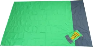 Sportmusies Waterproof Outdoor Blanket Beach Mat, Compact for Picnic, Camping, Hiking, Travel, Festival - 78" x 55", 4 Stakes, 1 Pouch