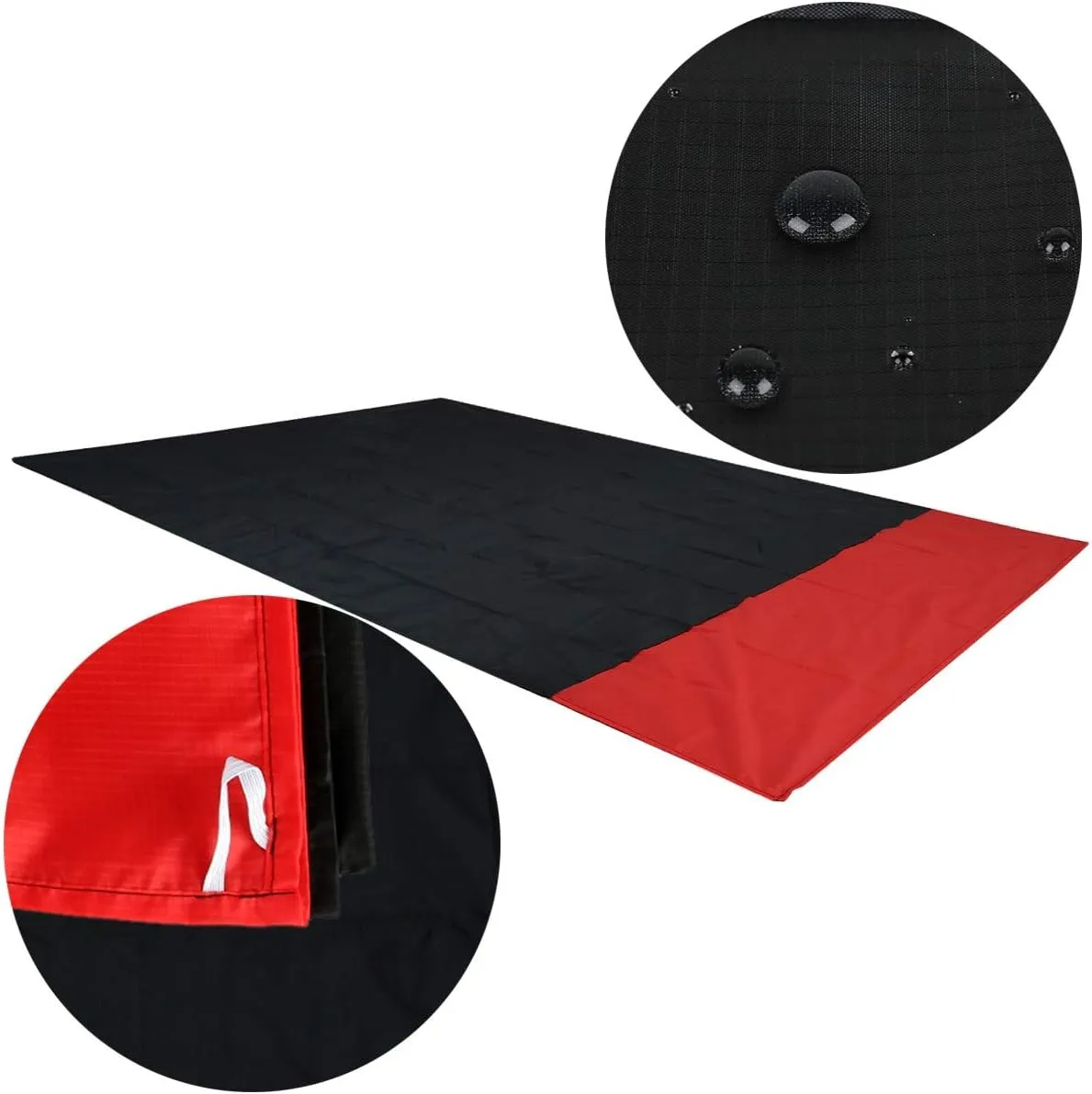 Sportmusies Waterproof Outdoor Blanket Beach Mat, Compact for Picnic, Camping, Hiking, Travel, Festival - 78" x 55", 4 Stakes, 1 Pouch