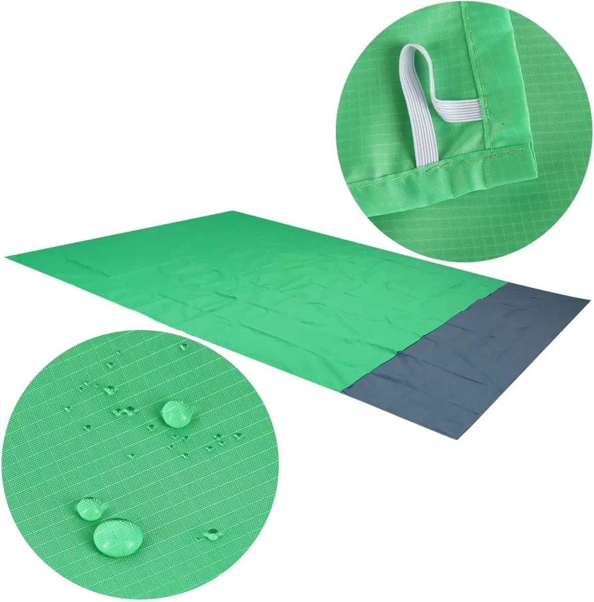 Sportmusies Waterproof Outdoor Blanket Beach Mat, Compact for Picnic, Camping, Hiking, Travel, Festival - 78" x 55", 4 Stakes, 1 Pouch