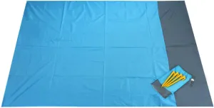Sportmusies Waterproof Outdoor Blanket Beach Mat, Compact for Picnic, Camping, Hiking, Travel, Festival - 78" x 55", 4 Stakes, 1 Pouch