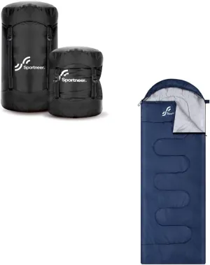 Sportneer Sleeping Bags for Adults Sleeping Bag Compression Sack Waterproof Lightweight Camping Sleeping Bag Stuff Sack for Backpacking Hiking Camping Travel