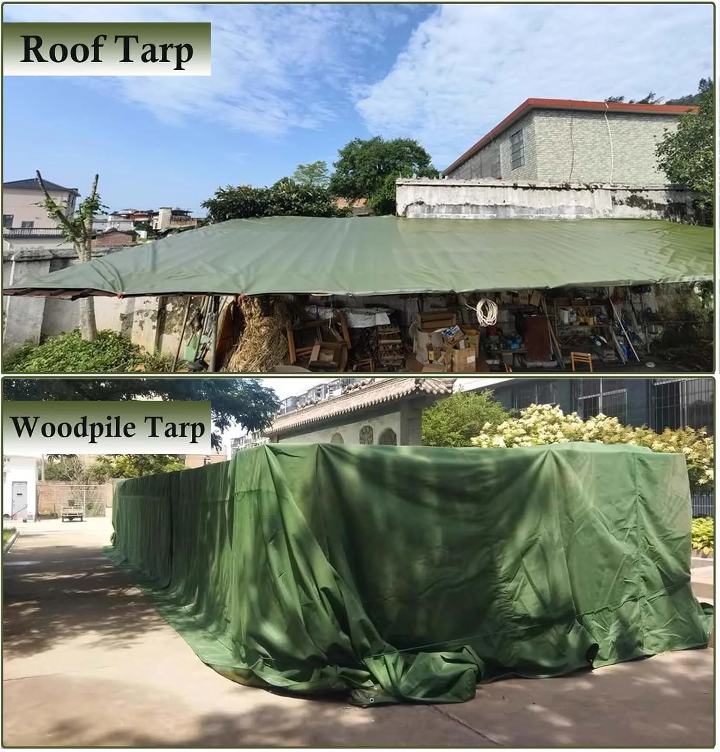 SRHIMEOS 7' x 7' Waterproof Canvas Tarp with Rustproof Grommets, 25 Mil Thick Tarps UV Resistant, Outdoor Camping Tent Tarpaulin, Multipurpose Protective Cover, Drop Cloth Curtains