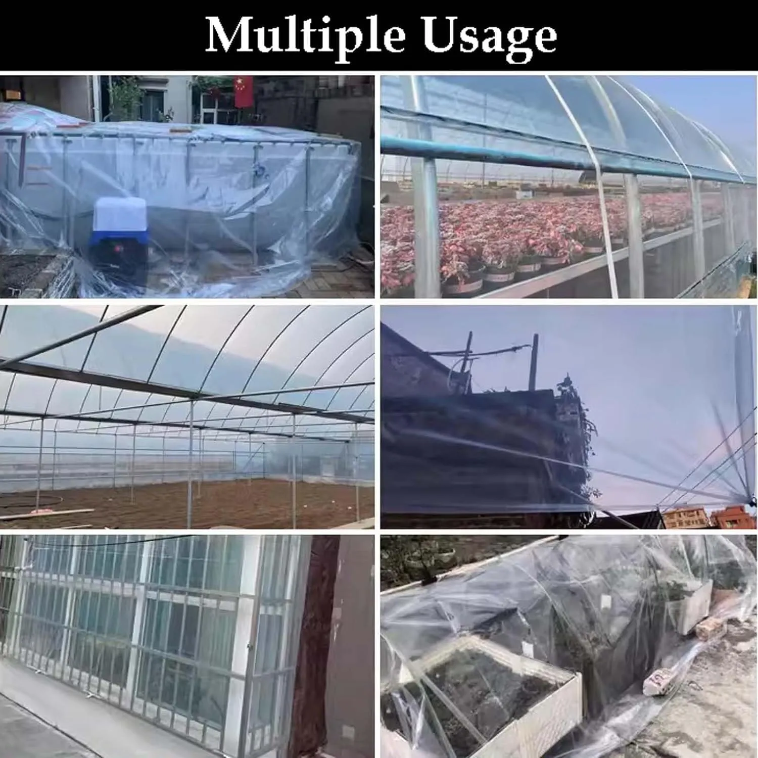 SRHIMEOS Tarps Waterproof Clear 6.6x23.0ft, Tarpaulin Waterproof, Tarpaulin Waterproof Cover, Heavy Duty Clear Waterproof Tarpaulin Cover with Eyelets and Reinforced Edges, for Outdoor and Indoor