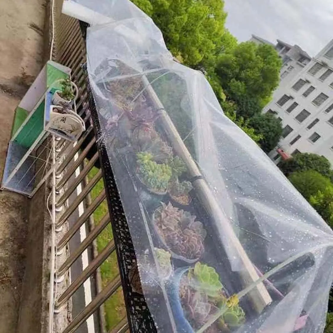 SRHIMEOS Transparent Tarp 24.6x23.0ft, Waterproof Clear Heavy Duty Tarpaulin with Grommets and Reinforced Edges, Plastic PVC Tarps Cover Waterproof, for Outdoor Camping Plants