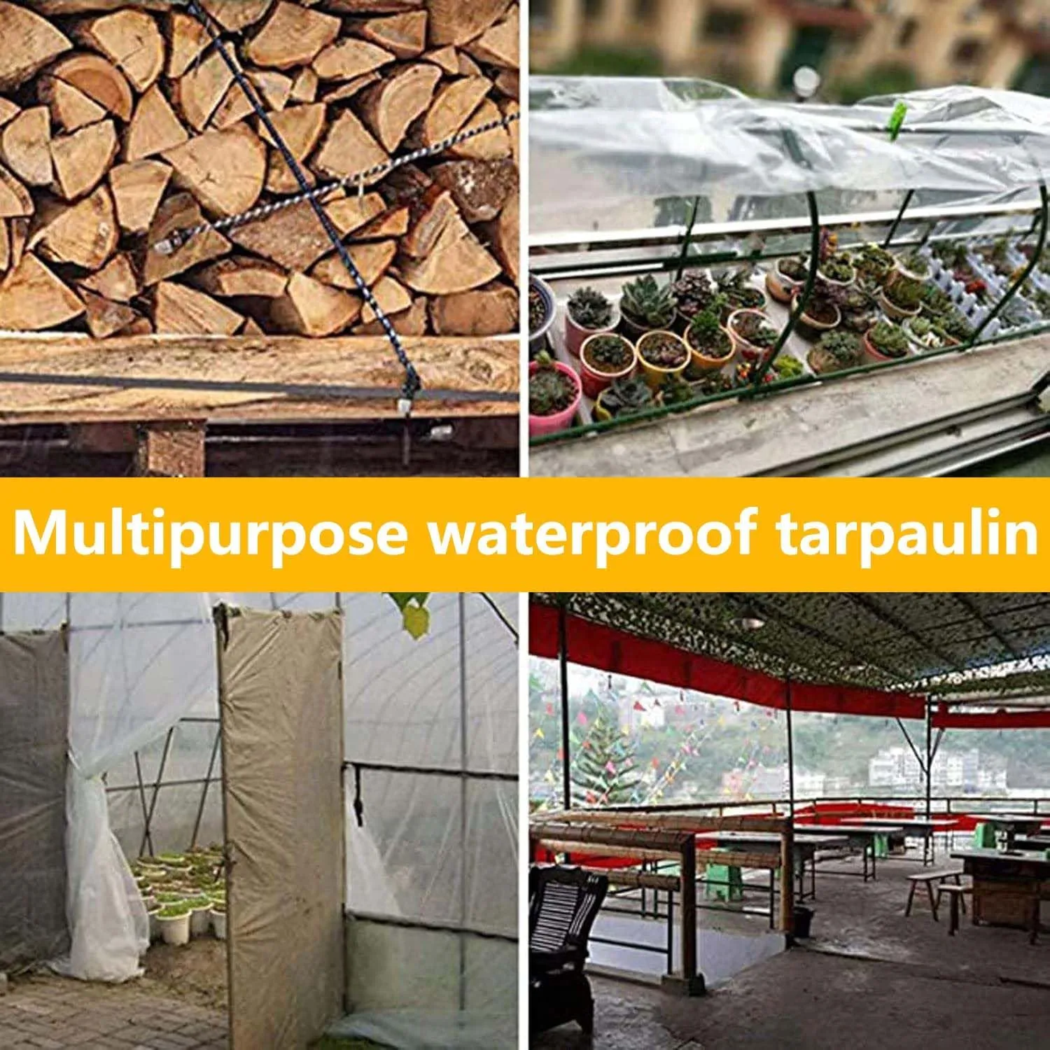 SRHIMEOS Transparent Tarp 24.6x23.0ft, Waterproof Clear Heavy Duty Tarpaulin with Grommets and Reinforced Edges, Plastic PVC Tarps Cover Waterproof, for Outdoor Camping Plants