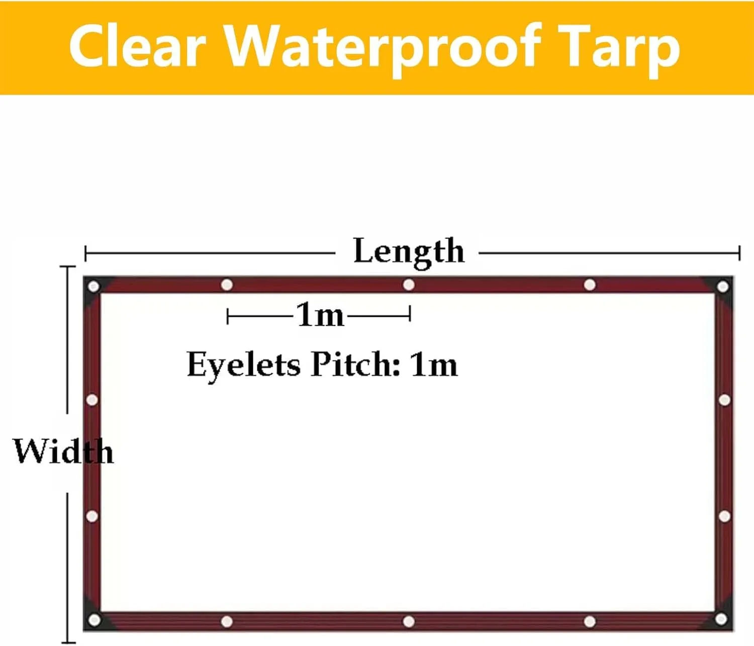 SRHIMEOS Transparent Tarp 24.6x23.0ft, Waterproof Clear Heavy Duty Tarpaulin with Grommets and Reinforced Edges, Plastic PVC Tarps Cover Waterproof, for Outdoor Camping Plants