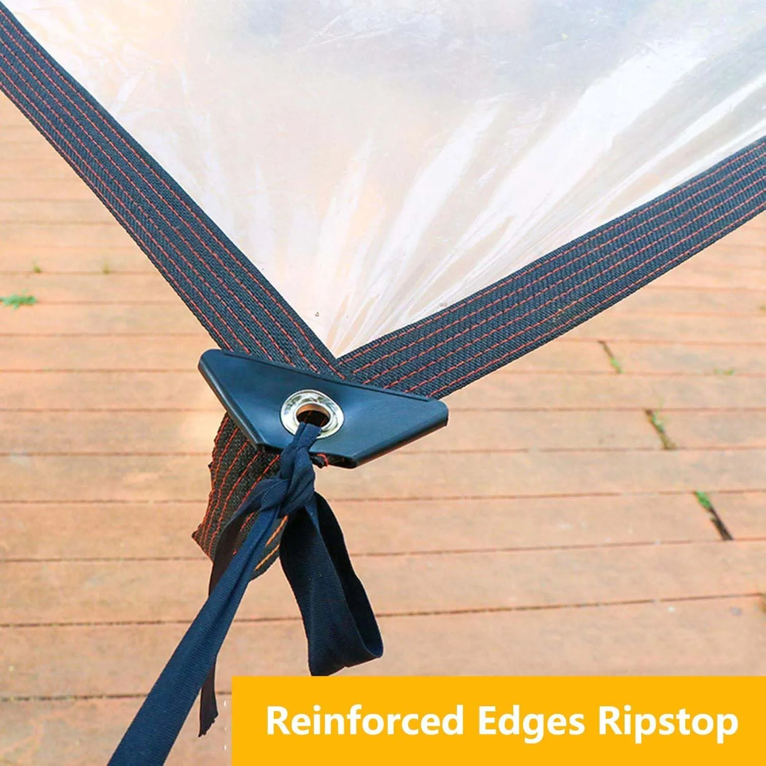 SRHIMEOS Transparent Tarp 24.6x23.0ft, Waterproof Clear Heavy Duty Tarpaulin with Grommets and Reinforced Edges, Plastic PVC Tarps Cover Waterproof, for Outdoor Camping Plants
