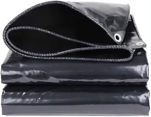 SRHIMEOS Waterproof Heavy Duty Tarp 40.0x65.6ft, Waterproof Thick Tarpaulin with Metal Grommets, Thick Tarpaulin, PVC Outdoor Tarps 600 g/m², Garden Rainproof, Windproof