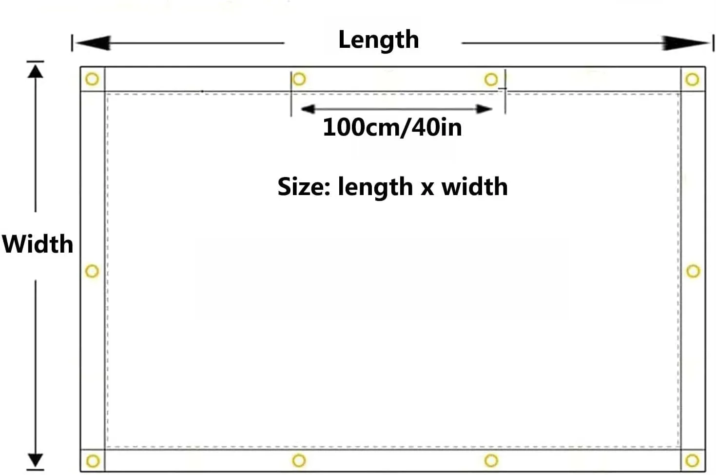 SRHIMEOS Waterproof Transparent Tarp 3.9x32.8ft, Heavy Duty Tarpaulin Clear with Grommets and Reinforced Edges, Plastic Tarps Cover PVC, Ripstop for Boat Patio Garden Plants