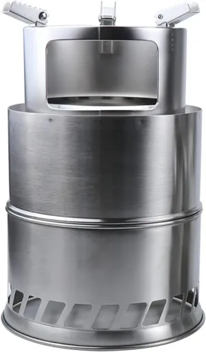 Stainless Steel Burning Stove, Outdoor Firepit, Portable and Compact,Mini BBQ Grill Stove,for Cooking, Camping, Tent, Hiking, Fishing, Backpacking (Size : 19x30cm)