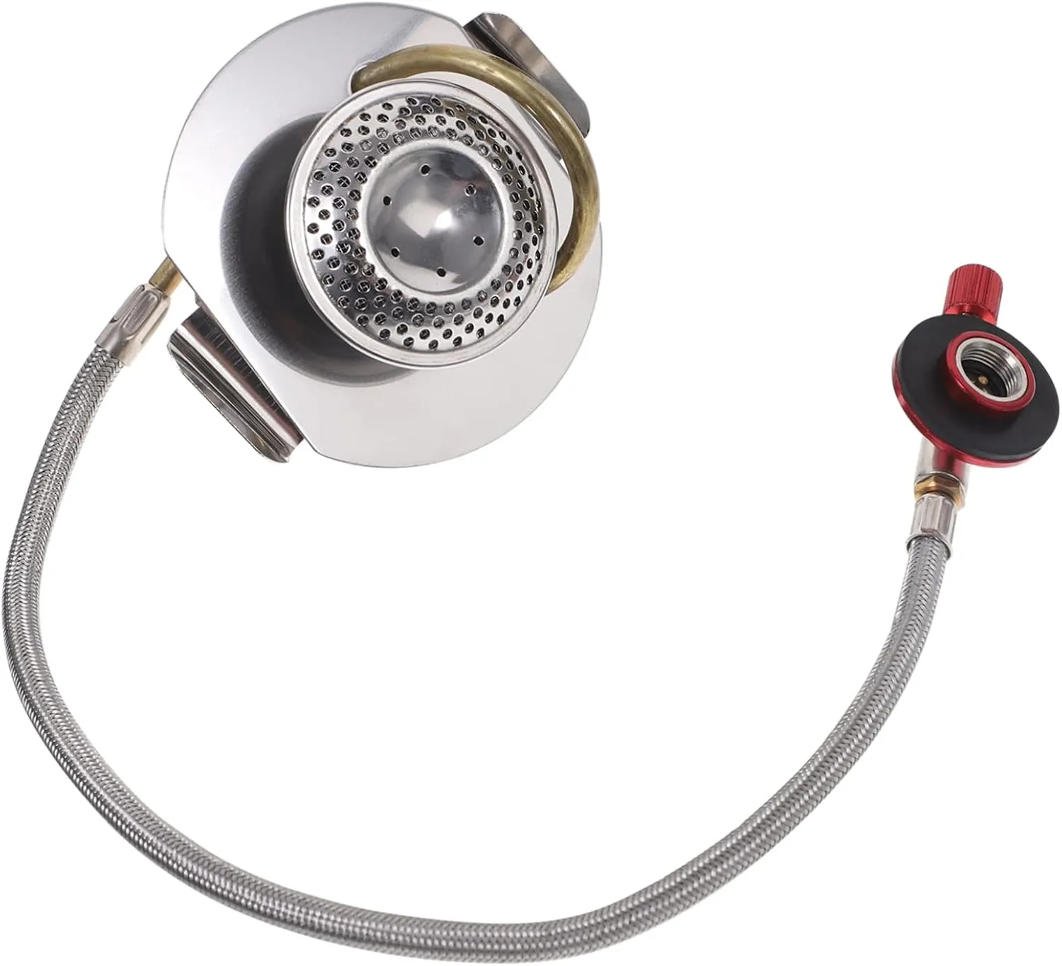 Stainless Steel Portable Gas Stove Burner Outdoor Cooker for Camping Hiking Bbq and Picnics Windproof Design with Hose and Regulator for