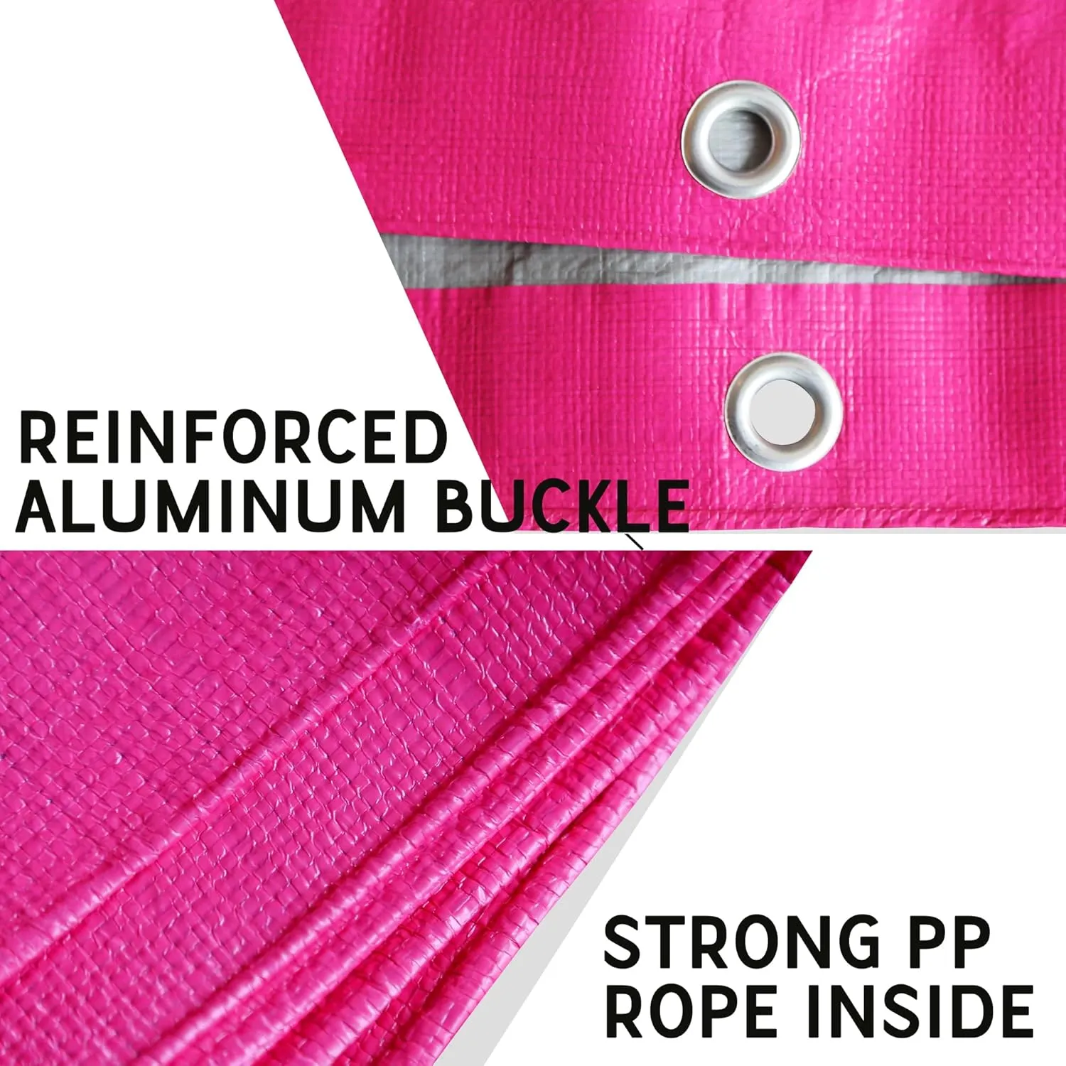 STARPYNG-12 Mil Pink/Silver 16x20 Feet Tarp-Heavy Duty Poly Tarp-Cover,Waterproof, UV Resistant, Weather Resistant, Cover Cars, Boats, Courtyards,Camping