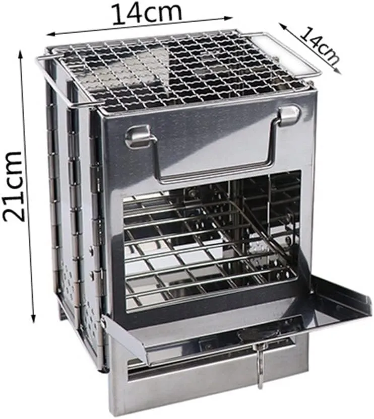 Steel Convenient Barbecue Grill Square Folding Bbq Grill Camping Wood Stove Heating Stove Bonfire Stove