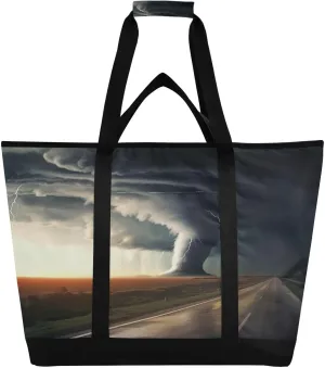 Storms Reusable Insulated Lunchbox Cooler Bag, Leakproof Kitchen Grocery Bag Collapsible Portable Cooler Tote Bag for Picnic, Camping, Office, Travel