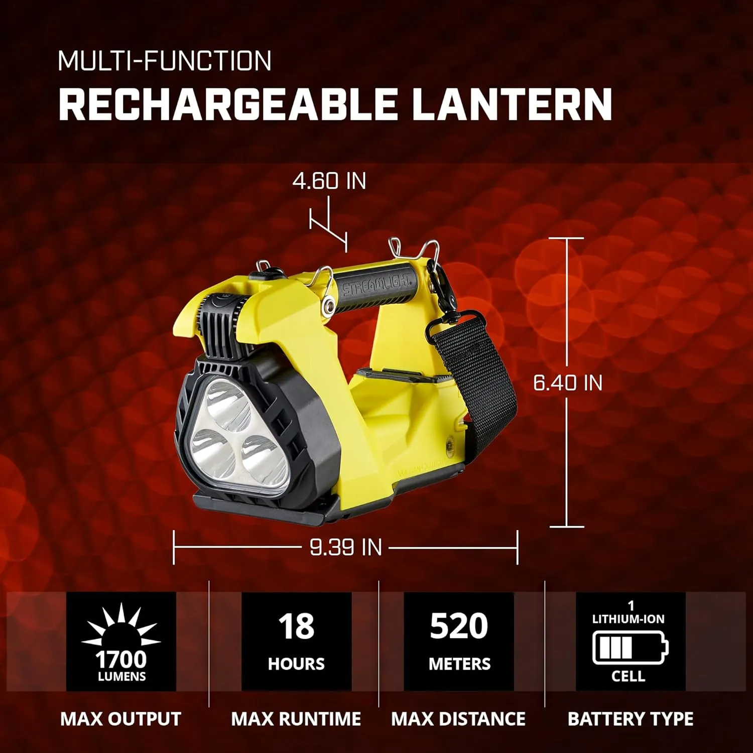 Streamlight 44370 Vulcan Clutch 1700-Lumen Rechargeable Multi-Function Lantern, Light Only, Yellow