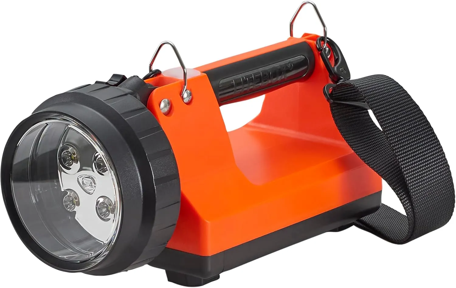 Streamlight 45806 E-Flood LiteBox 1500-Lumen 4700 Candela Rechargeable Flood Beam Lantern with Heavy Duty Shoulder Strap Without Charger, Orange