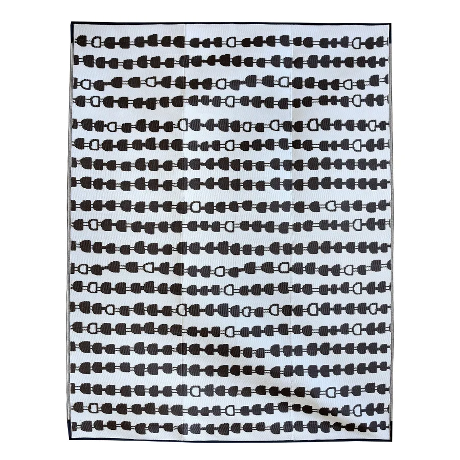 Stripes Arrow Charcoal Foldable Waterproof Large Sand Rug for Camping - 270x360 CM
