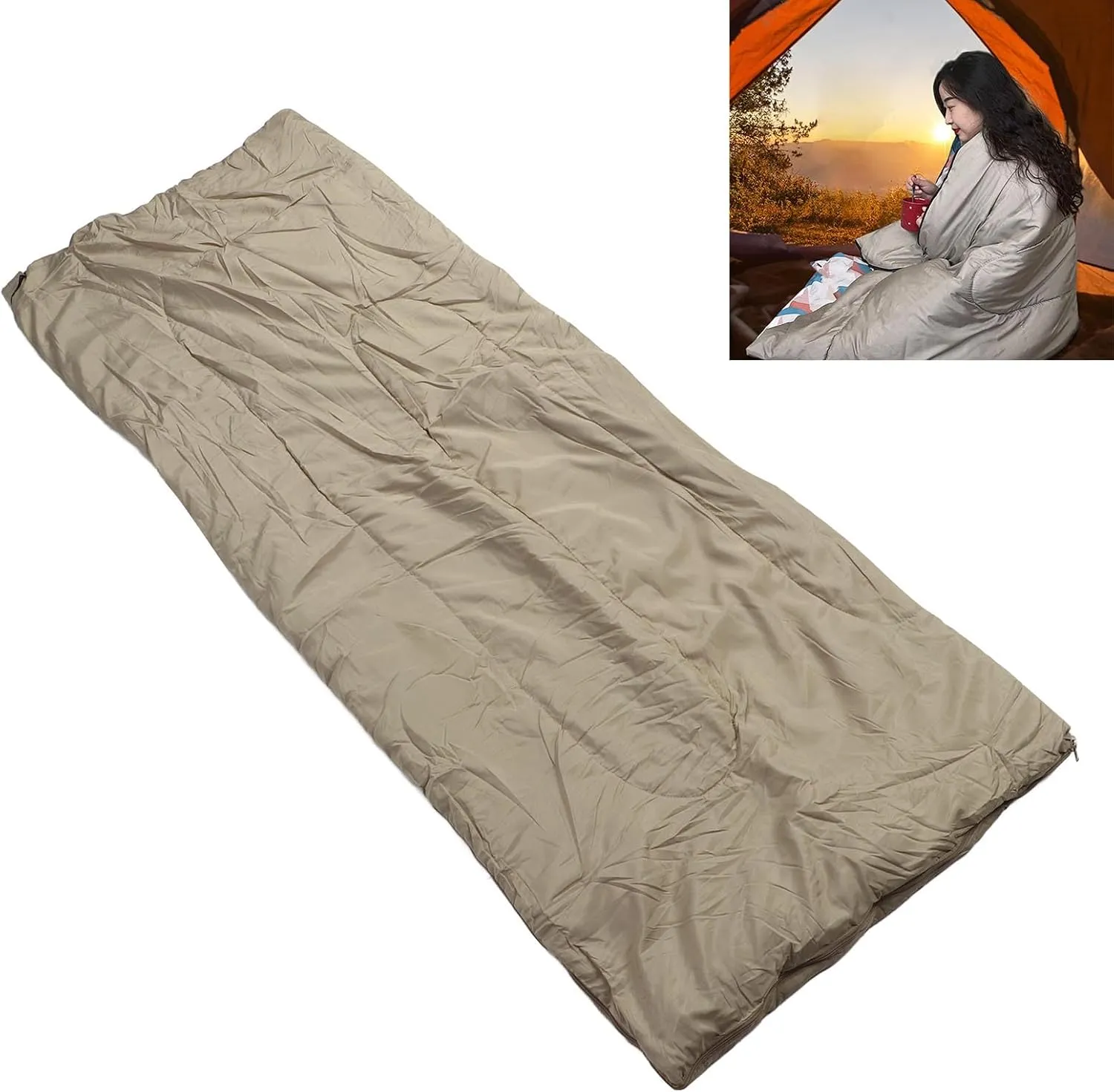 Summer Lightweight Camping Sleeping Sleeps for Adults, Breathable Fabric with Color Block Design