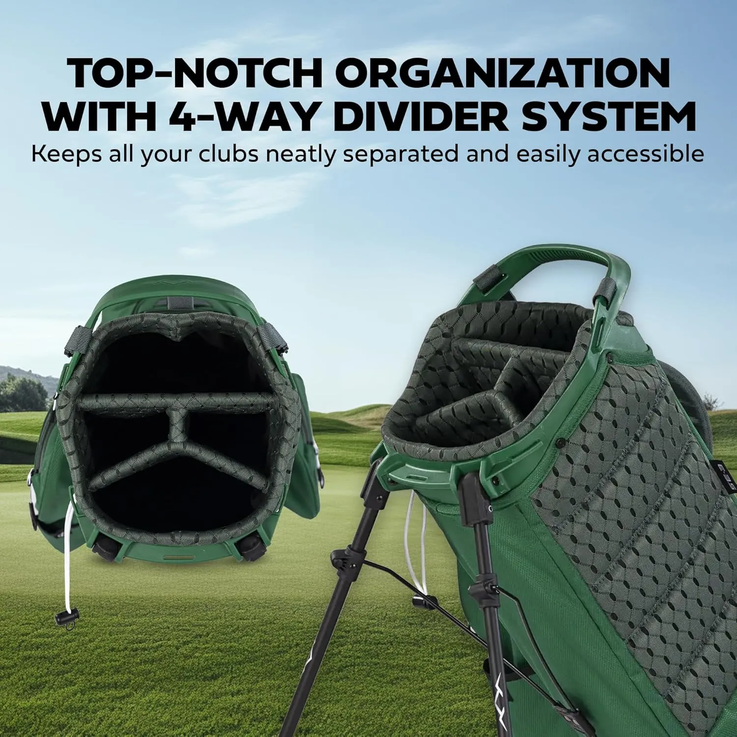 Sun Mountain 2025 Eclipse 3.5 4 Way Golf Stand Bag - Durable Golf Bag with Eleven Pockets for Ample Storage - Features an Ergonomic X-Fit Dual Strap System and a Matching Rain Hood