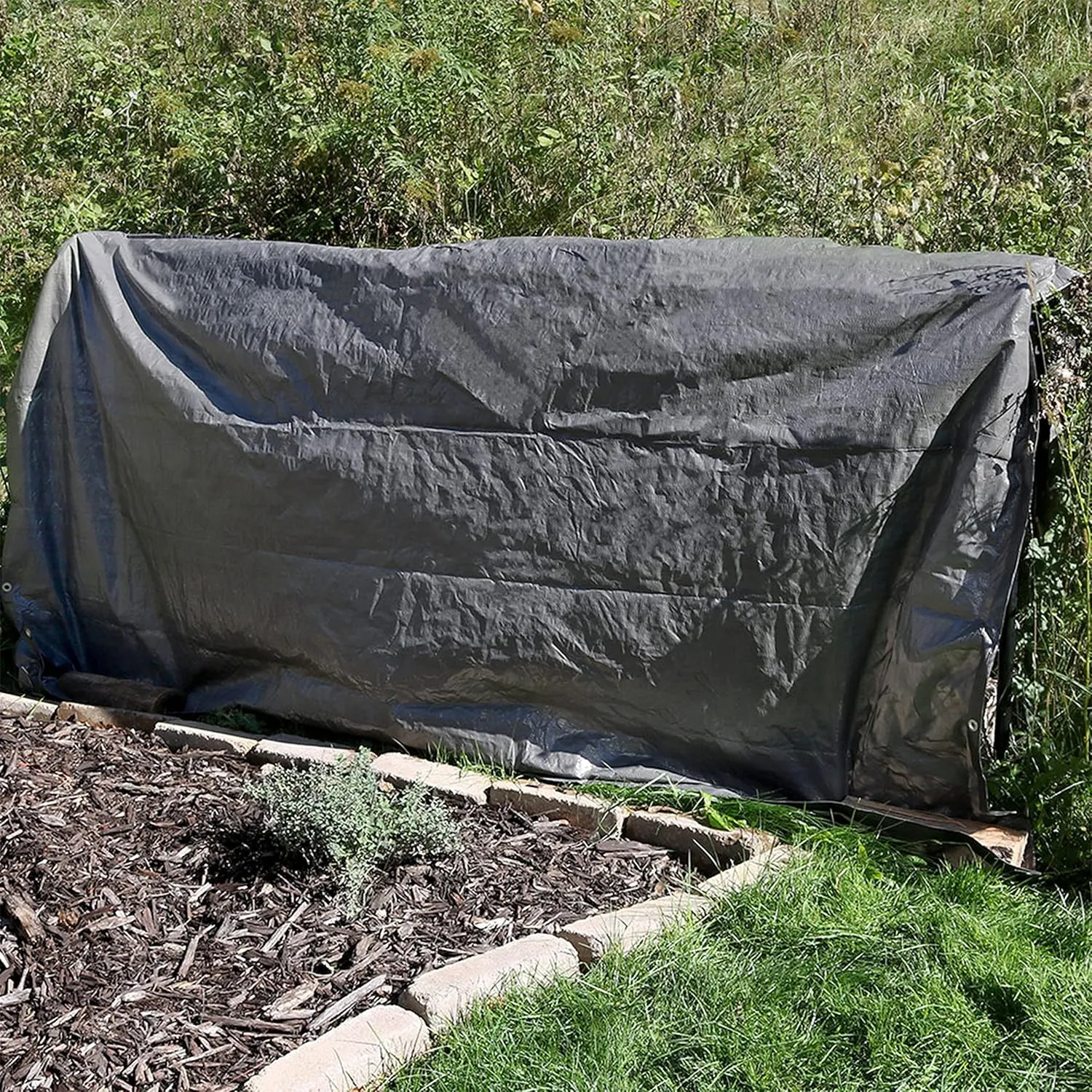 Sunnydaze 30x40 Multipurpose Tarp - Heavy-Duty Outdoor Plastic Reversible Protective Cover - Laminated on Both Sides - Dark Gray