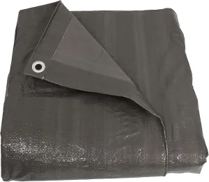 Sunnydaze 30x40 Multipurpose Tarp - Heavy-Duty Outdoor Plastic Reversible Protective Cover - Laminated on Both Sides - Dark Gray