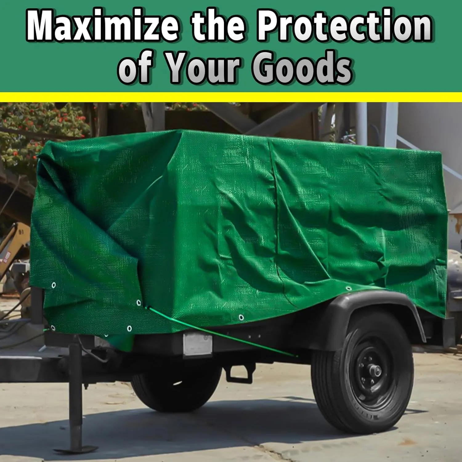Super Heavy Duty Tarp 12 X 20 Ft, 16 Mil Large Waterproof Tarps, High Durability, UV Resistant, Tear Resistant with Grommets Every 20 Inches for Outdoor (Green)