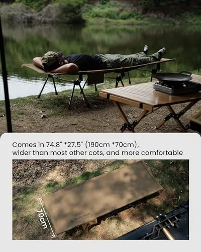 SUPRANUBIS Camping Cot,Height Adjustable w/ Cot Leg Extenders