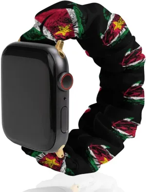 Surinam Flag Chinchilla Fashion Watch Strap Scrunchies Wristbands Compatible With IWatch Series