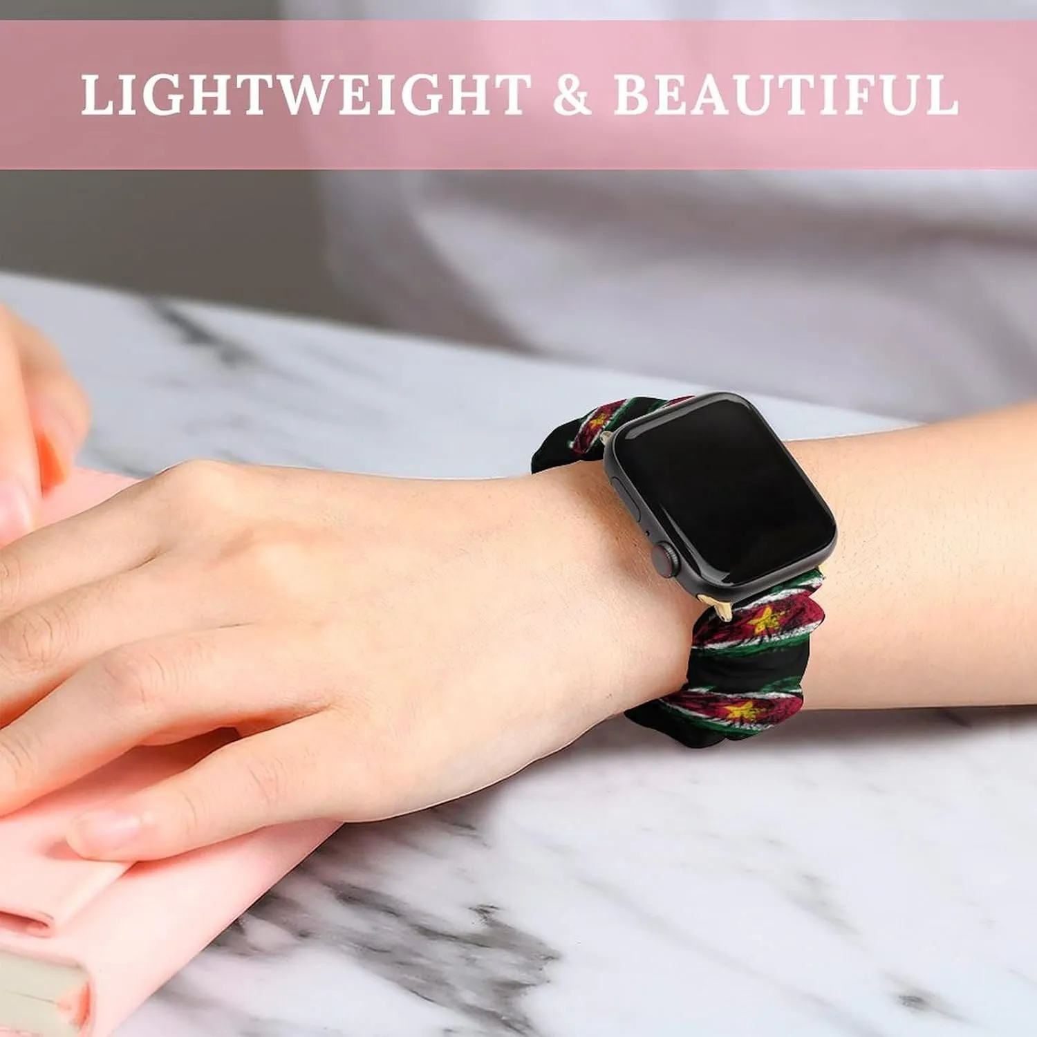 Surinam Flag Chinchilla Fashion Watch Strap Scrunchies Wristbands Compatible With IWatch Series