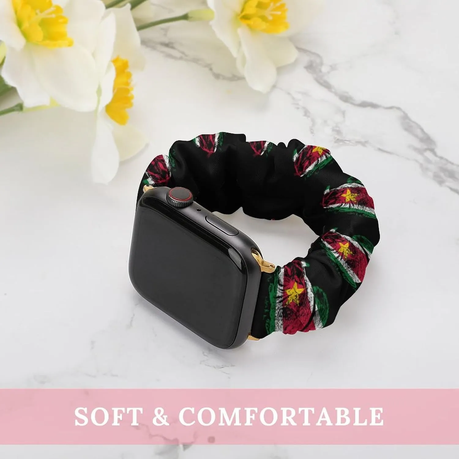 Surinam Flag Chinchilla Fashion Watch Strap Scrunchies Wristbands Compatible With IWatch Series
