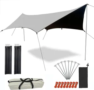 Survival-Tent-tarp 16 x15 ft Heavy Duty Hammock-rain-Fly, Emergency shelter Tent, Backpacking Gear, Tent-tarp, Camping tarp Waterproof, Hammock Tents, with Included Stakes and Carry Bag