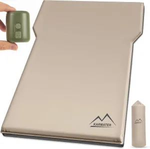 SUV Air Mattress Car Bed Camping, Inflatable Car Camping Pad with Air Pump, Ultrathick Memory Foam Camping Mattress, 9.0 R-Value Insulated Sleeping Pad 2 Person, Camping Mat for Hiking and Backpacking