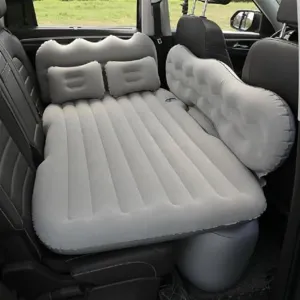 SUV Inflatable Car Bed, Car Inflatable Mattress, Double-Sided Flocking PVC Material, Car Camping Sleeping Mat, Back Seat Travel Inflatable Bed (Pig)