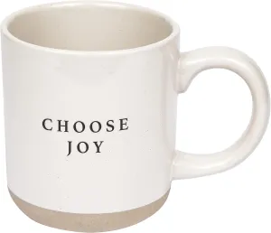 Sweet Water Decor Choose Joy Stoneware Coffee Mugs | Novelty Coffee Mugs | Microwave & Dishwasher Safe | 14oz Coffee Cup | Inspirational Gifts | Gifts for Her