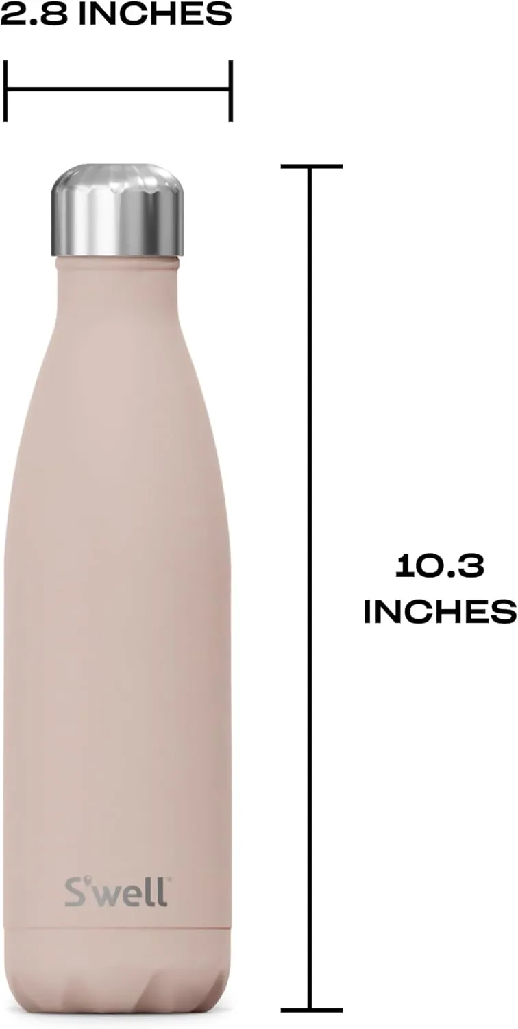 S'well Stainless Steel Water Bottle 17 Fl ounces Himalayan Salt Triple-Layered Vacuum-Insulated Containers Keeps Drinks Cold for 36 Hours and Hot for 18 BPA-Free Perfect for On the Go