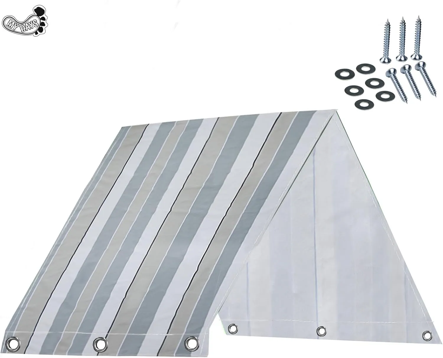 Swing Canopy Replacement Cover Playset Tarp Replacement Waterproof Outdoor Swing Set Shade Sun Shade Proof Playground Canopy Replacement Swingset Slide Backyard Sunshade (Striped)