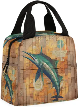 Swordfish Lunch Bag Marine Animals Tote Lunch Bag Reusable Lunch Box Leakproof Cooler Bag