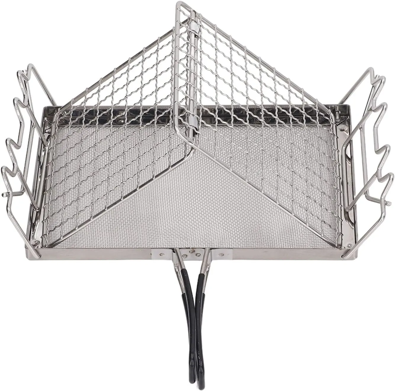 SYH&AQYE Portable Camping Stove Toaster, Stainless Steel Camp Roaster Grill Rack Camping Toaster for Stove Top Backpacking Folding Campfire Gas Toaster Mini Hand held Holder