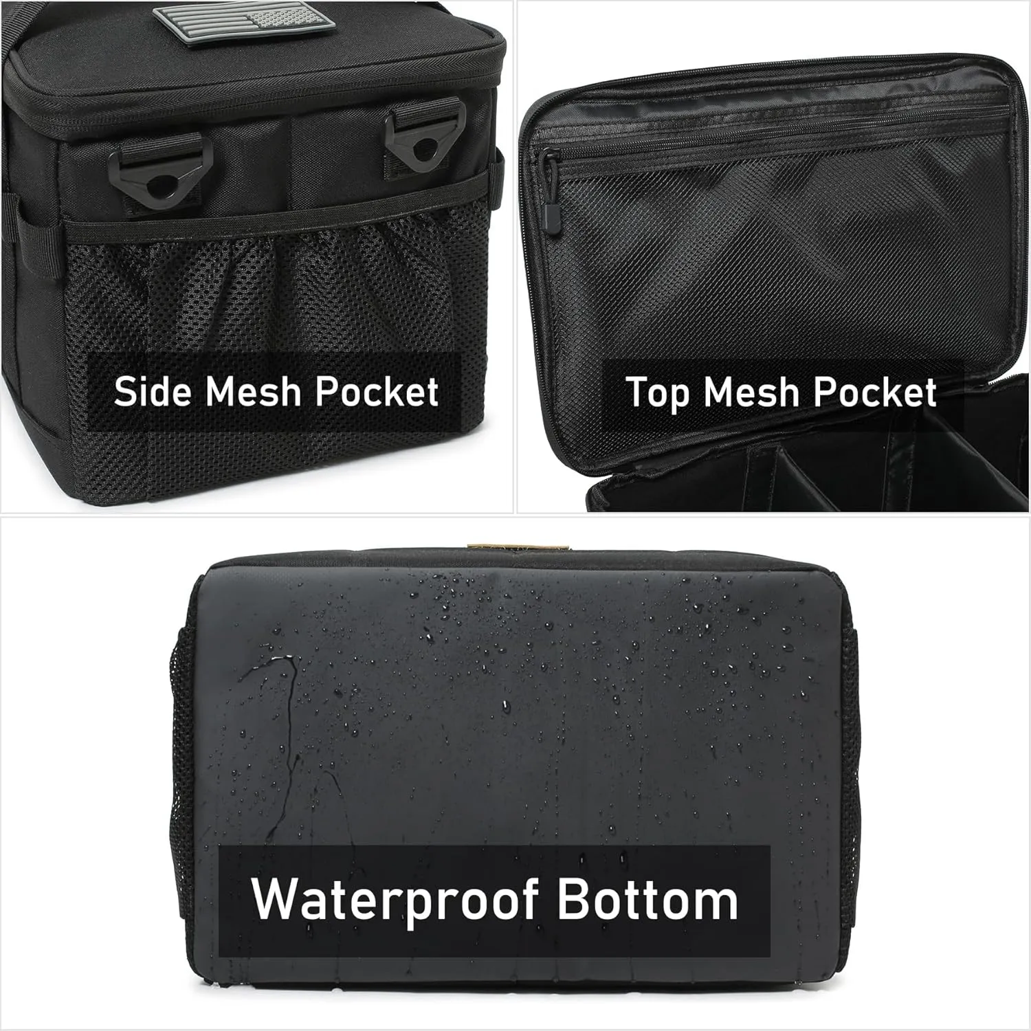 Tactical Camping Storage Bag 18L Tactical Utility Tote Bag Camping Cookware Organizer Trunk Organizer (Black)