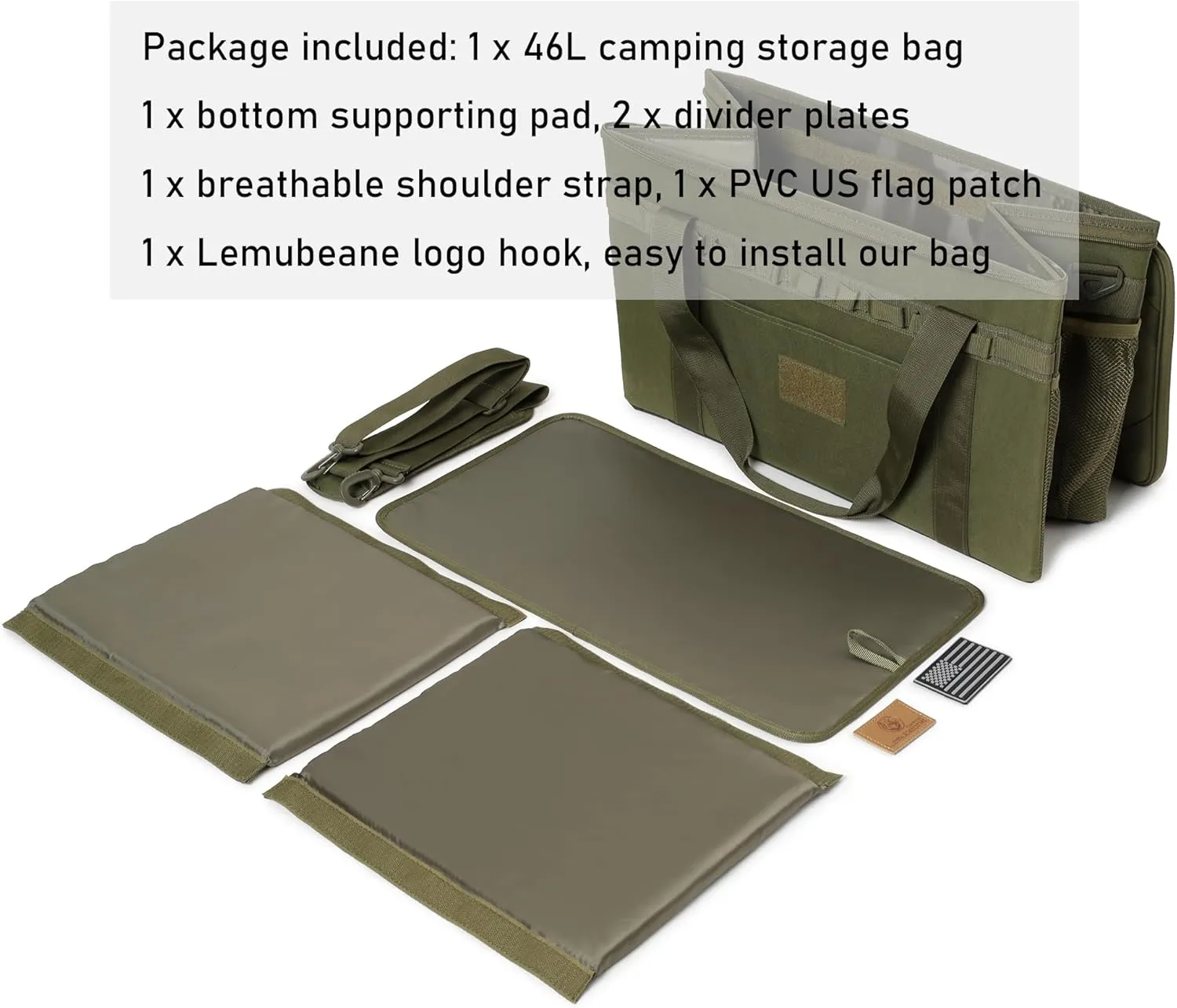 Tactical Camping Storage Bag Utility Tote Bag Camping Kitchen Organizer with Axe Holder & Shoulder Strap
